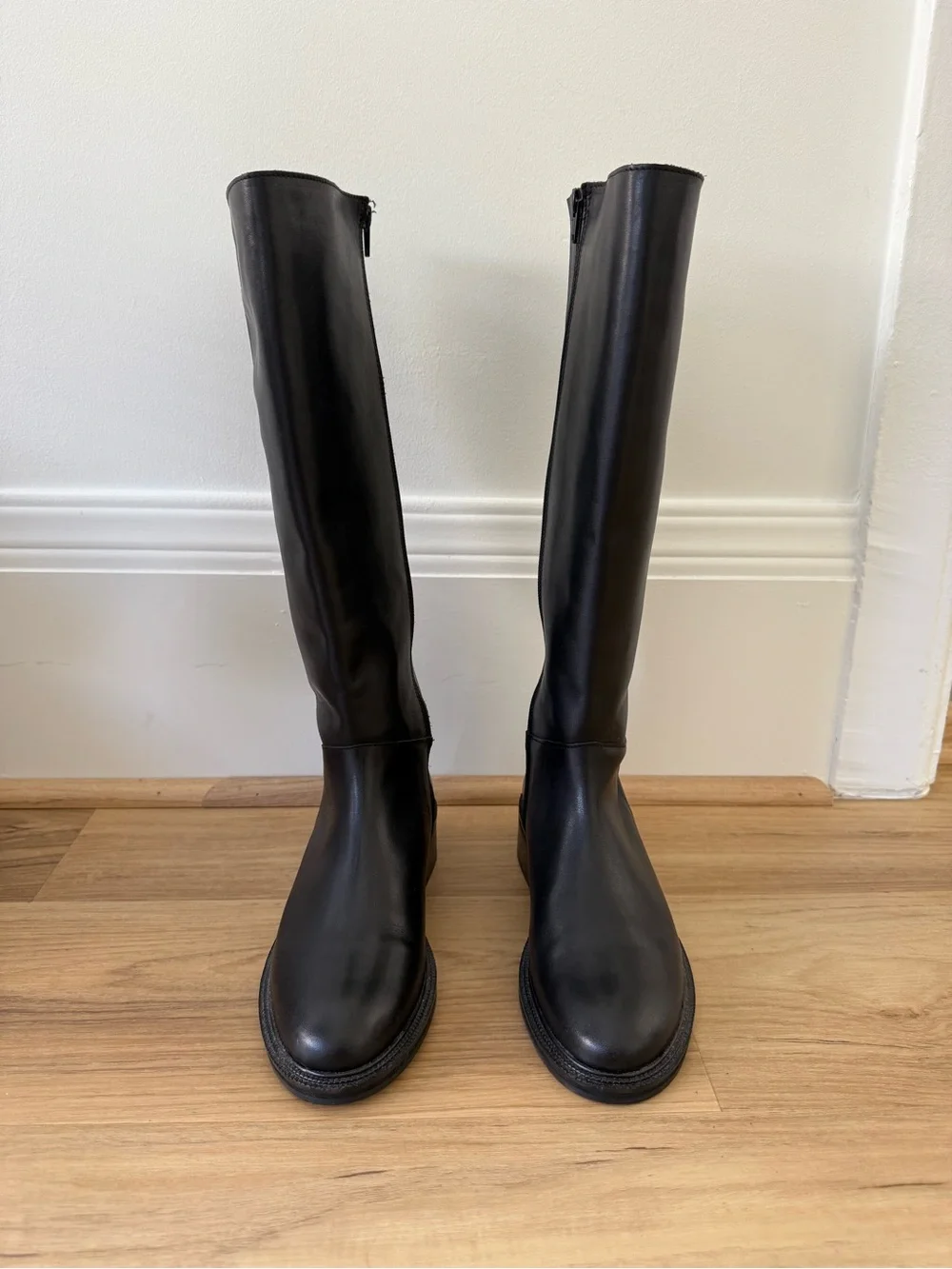 Reformation Nancy Knee High 100% Genuine Leather Black Riding Boots DUPE